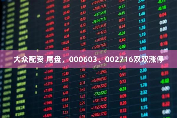 大众配资 尾盘，000603、002716双双涨停