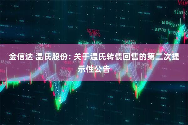金信达 温氏股份: 关于温氏转债回售的第二次提示性公告