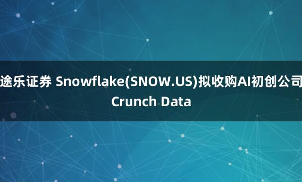 途乐证券 Snowflake(SNOW.US)拟收购AI初创公司Crunch Data