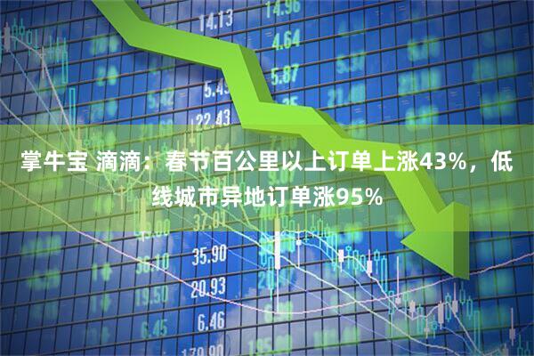 掌牛宝 滴滴：春节百公里以上订单上涨43%，低线城市异地订单涨95%