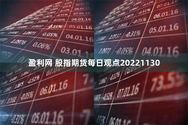 盈利网 股指期货每日观点20221130